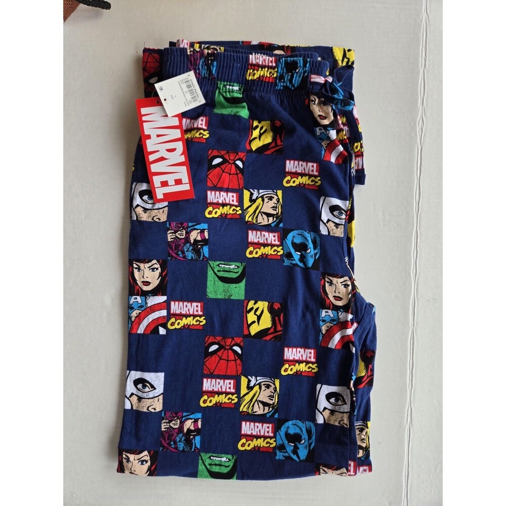 NWT Marvel Vintage Character Grid Pajama Pants size L